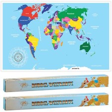 2x Rubbel Weltkarte 52x88cm Deutsch Rubbelkarte Landkarte Poster XXL Länderkarte