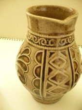 Keramik Krug  m. Henkel 0,5 l  mehrfarbig Braun gemustert Vintage