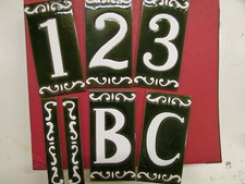 Hausnummer grün/weiß Verde Größe 15x7,5  Keramik Nr. 0/1/2/3/4/5/6/9/7/8/B,C,D,E