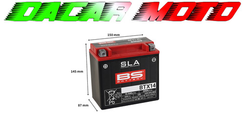 Battery batterie btx14 sla - bs,