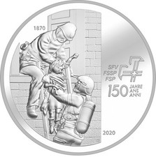 Schweizerischer Feuerwehrverband Schweiz Silber PP 20 Franc 2020