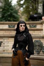 Designer Lack Harness Korsett Corsage PVC schwarz NEU Gothic WGT 40 42