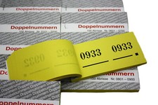 Garderobenmarke Doppelnummern