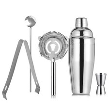 Cocktail Shaker Set Cocktailmixset Zubehör Barmixer-Set 5-teilig Edelstahl