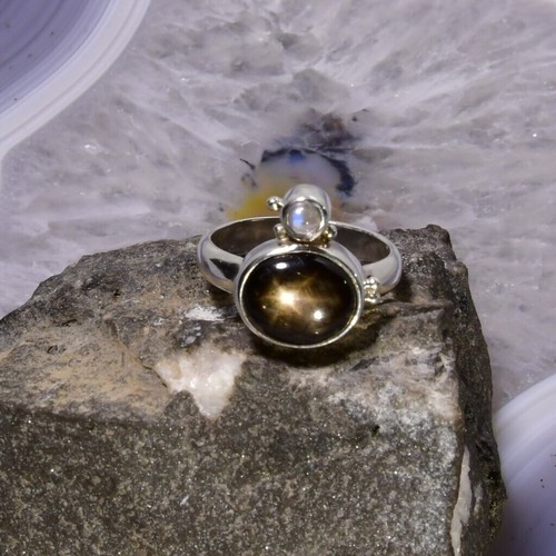 Schwarzer stern saphir ring - schwarzer,