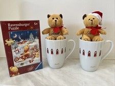 Lindt Weihnachtsset: 2 Kaffeetassen Nikolaus, 2 Lindt Bärchen, 1 Puzzle NEU OVP