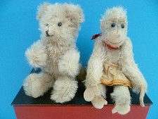 Alter  Mohair Hermannteddy ?mit Glasaugen +Steiffaffe mit Glasau "Flips" um 1935