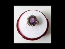 Vintage - Entourage Goldring 585 - 14 ct. - mit großem Amethyst ca. 14/12 mm