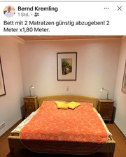 Bett mit 2 Matratzen, 2 Meter
