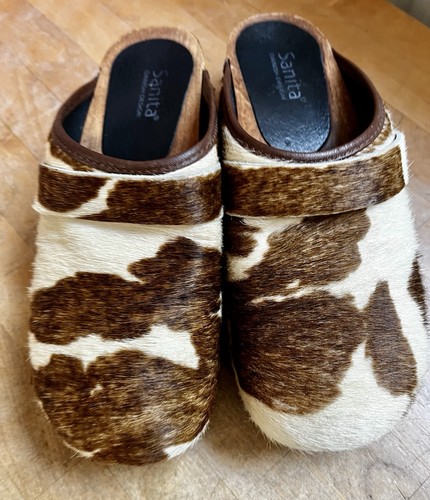 Sanita holz clogs kuhfell - holz,