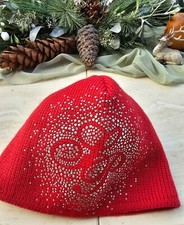 Eyecatche Damen Strickmütze Skimütze Wintermütze SPORTALM rot mit Steinchen neu