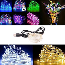 USB LED String Fairy Lights Multicolor 5M 10M 100LEDs For Home Bedroom Decor