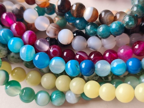 100 edelstein perlen mix 6mm - perlen,