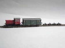 Diesellok wie SWEG V22 mit Pufferwagen und 4 Rollböcken - H0m