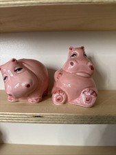 Vintage  Hippopotamus Pink Salz &Pfeffer Streuer,super Zustand