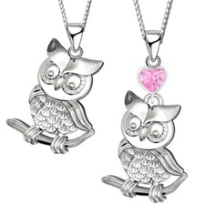 Echt 925 Silber Eule Anhänger