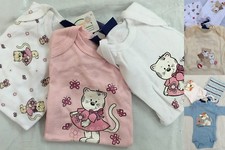 Bodys Baby Bodies 3 er Set Langarm Unterwäsche Rosa Blau Gelb Gr. 50/56 - 74/80