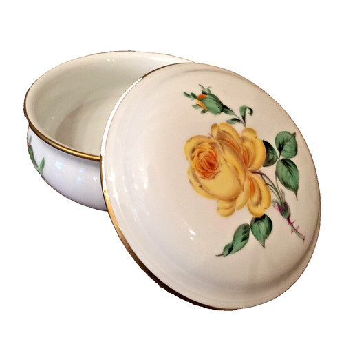 Meissen dose schmuckdose gelbe - schmuckdose,