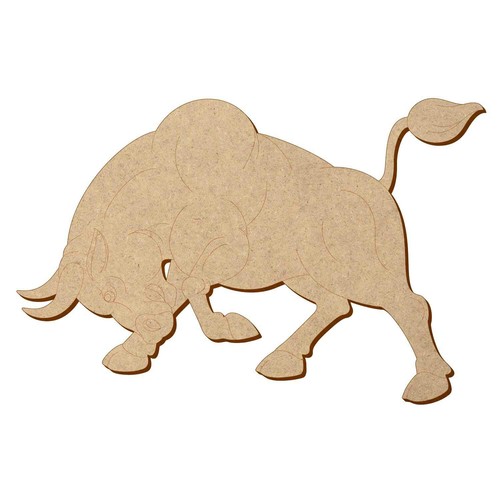 Wütender stier aus mdf holz - wütender,
