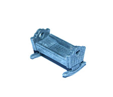 MINIATUR METALL WIEGE für BABY KRIPPE SETZKASTEN VITRINE PUPPENSTUBE Puppenhaus