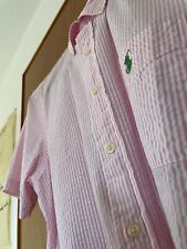 Polo Ralph Lauren | Hemd Herren | S | Gestreift Rosa | Seersucker Kurzarm | Neu