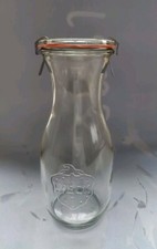 WECK 1/2 l Saftflasche Flasche 530ml mit Glasdeckel Einmachglas Rundrand-Glas 60
