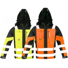 Winterjacke Arbeitsjacke Jacke Warnschutz Warnschutzjacke HiVis Gr. M - XXXL