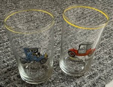 2x Oldtimer Dekor Gläser