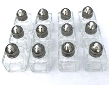 12 Stück Salz und Pfefferstreuer Glas Salzstreuer Gewürzstreuer Edelstahl Deckel