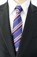 NEU - ATWARDSON Anlass / Business Krawatte - blau-violett-kupfer - Seide - Slim