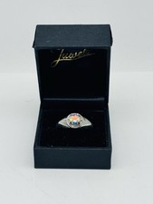 Herrenring 925 Sterling Silber, Mondlicht-Topas- Silberring