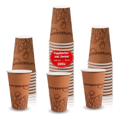 200x kaffeebecher 200ml - kaffeebecher,