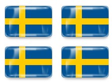 4x 3D Gel Aufkleber Schweden