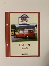 Atlas IFA F 9 Datenblatt Prospekt Literatur Auto Broschüre DDR