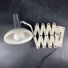 HUSTADT Scherenlampe weiß chrom Vintage  Architektenleuchte Lampe Space Age 70er