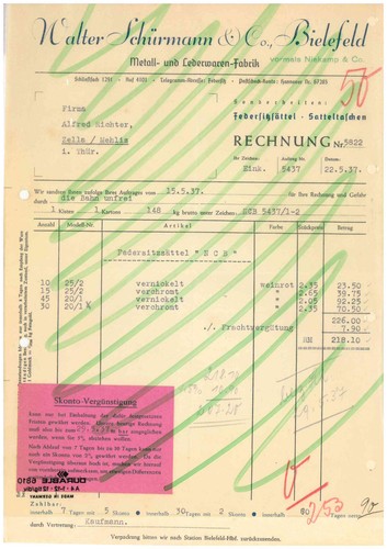Fahrrad rechnung walter - fahrrad,