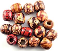 Holzperlen Makramee Perlen 16x17mm Großloch 6,5 mm 20 Stück SERAJOSY