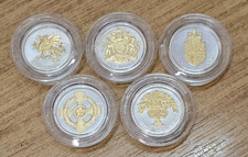 Fünf 2008 Großbritannien Silber £1 Münzen 25 Jahre Pfund Münze