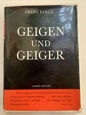 Franz Farga Geigen Und Geiger Albert Müller Verlag Klassische Musik