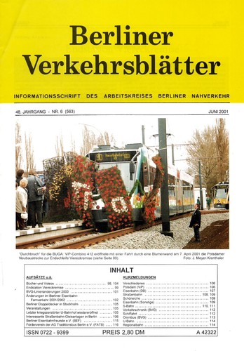 Berliner verkehrsblätter heft - berliner,