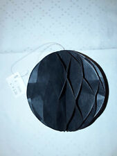 Deko Plissee Kugel Aufhänger Tonpapier Basteln Pappe Girlande - schwarz - 12 cm