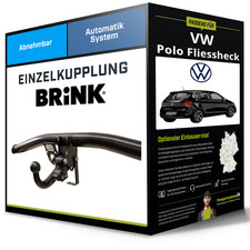 Abnehmbare Anhängerkupplung für VW Polo Fliessheck 14-22 Typ 6R/6C Brink NEU