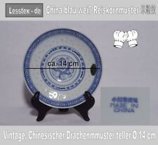 Löffel, Teller, Schüssel, China Vintage Reis Porzellan Geschirr, Blau Weiß