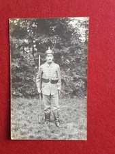 WK1 Soldat Pikelhaube Gewehr Bajonett Taschen Foto Ansichtskarte AK PK WW1