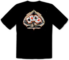 Hot Rod Poker Rockabilly Tattoo SCHWARZE T-Shirt -293