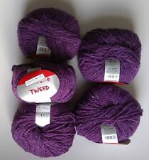 5 Knäuel Schoeller und Stahl Tweed Farbe 3 lila Wolle Polyamid 250g