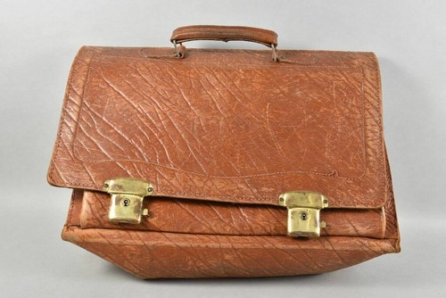 Vintage leder aktentasche - leder,