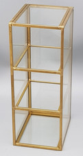 Messing-Glas REGAL kleiner Deko-Steller wie Tischvitrinen ca.7x9x18cm hoch gut