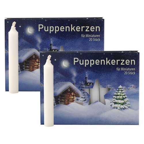 2er pack puppenkerzen - 2er, weiß
