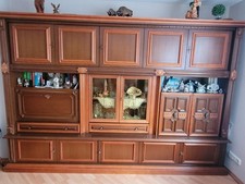 Schrankwand für Wohnzimmer Braun ,TV Lowboard ,Sessel Und Zwei ,Dreier , Ecke.